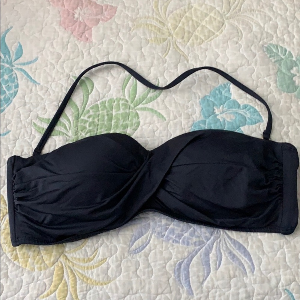 Gray bikini top and pink and gray bottoms